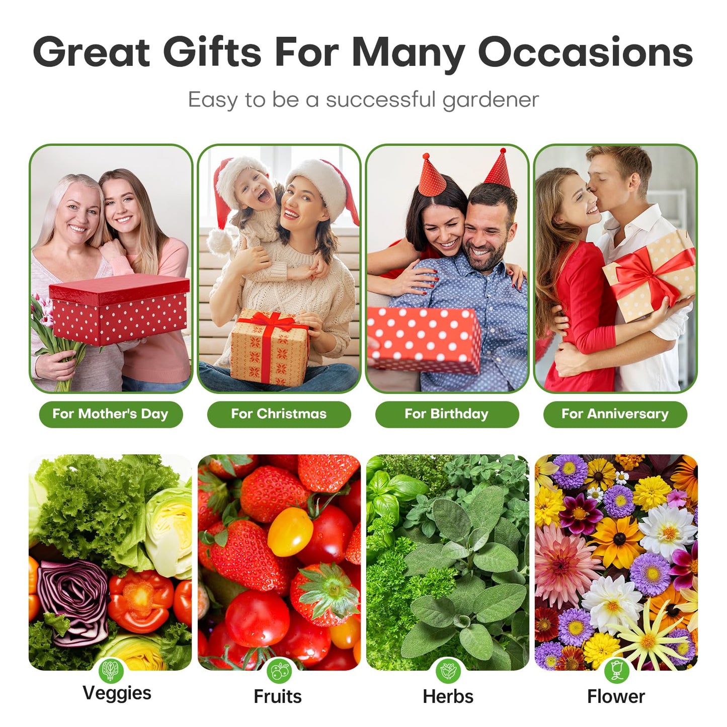 Ahopegarden Indoor Garden Hydroponics Growing System: 10 Pods Plant Germination Kit Herb Vegetable Growth Lamp Countertop with LED Grow Light - Hydrophonic Planter Grower Harvest Lettuce