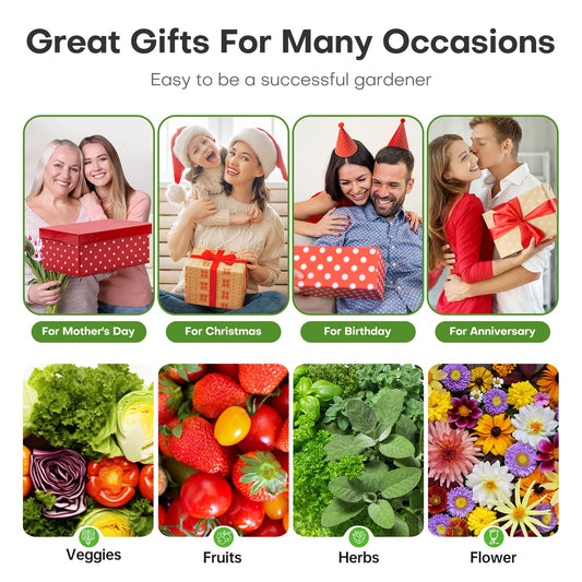 Ahopegarden Indoor Garden Hydroponics Growing System: 10 Pods Plant Germination Kit Herb Vegetable Growth Lamp Countertop with LED Grow Light - Hydrophonic Planter Grower Harvest Lettuce